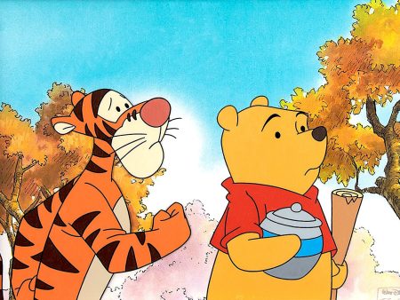 Pooh s Grand Adventure Original Production Cel: Pooh and Tigger (Framed) For Sale