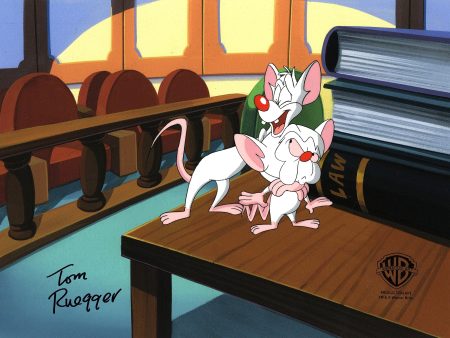 Pinky and the Brain Original Production Cel Signed by Tom Ruegger: Pinky, Brain Online Hot Sale