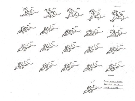 101 Dalmatians Original Stat Model Sheet on Sale