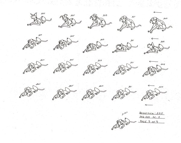 101 Dalmatians Original Stat Model Sheet on Sale