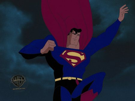 Superman The Animated Series Original Production Cel with Matching Drawing: Superman For Discount