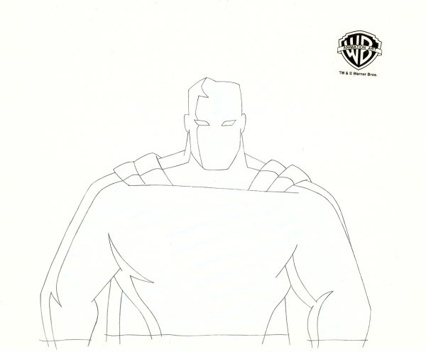 Superman The Animated Series Original Production Cel with Matching Drawing: Superman Online Sale